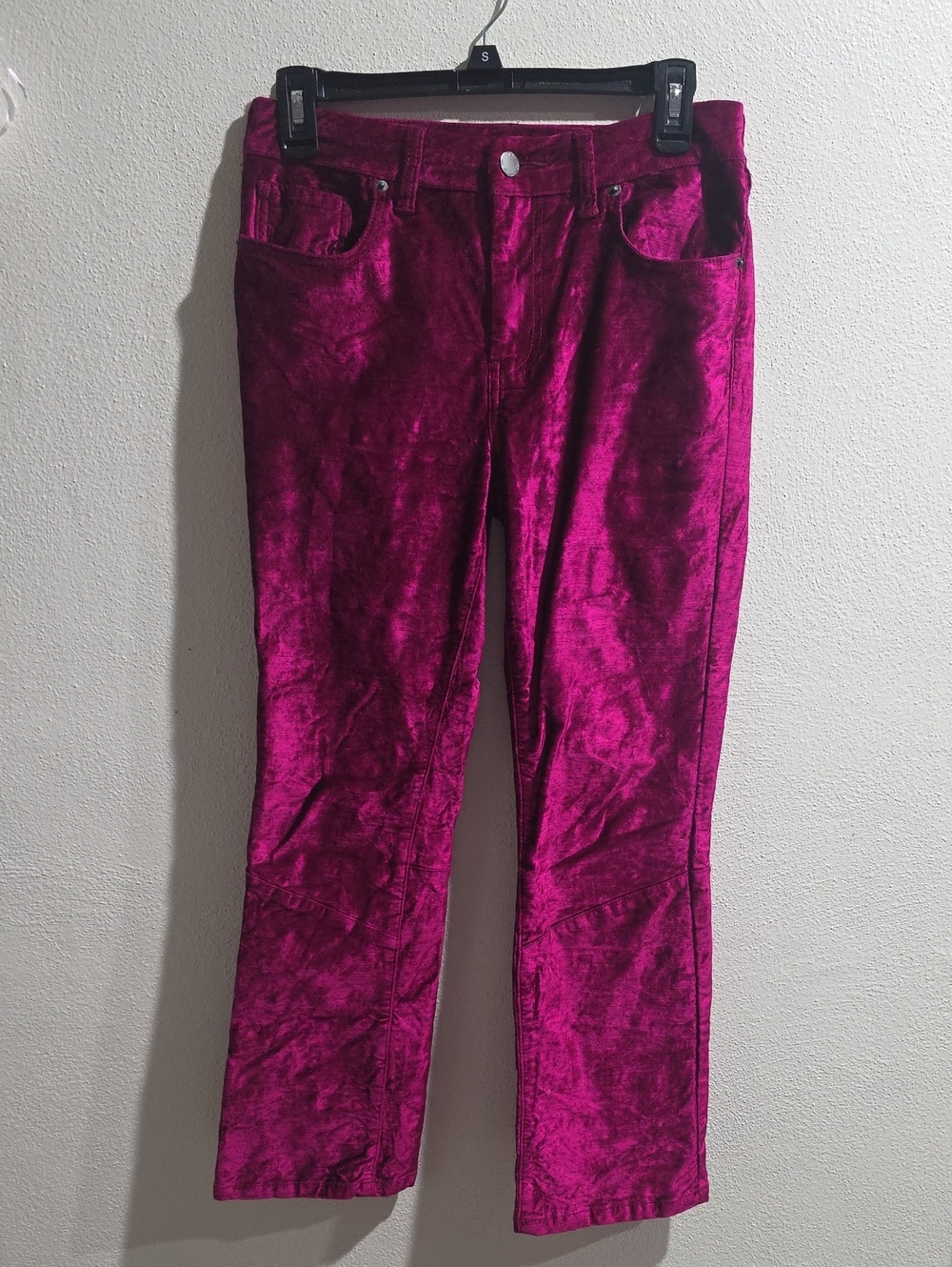Free People In My Feelings Crushed Velvet Cropped Pants